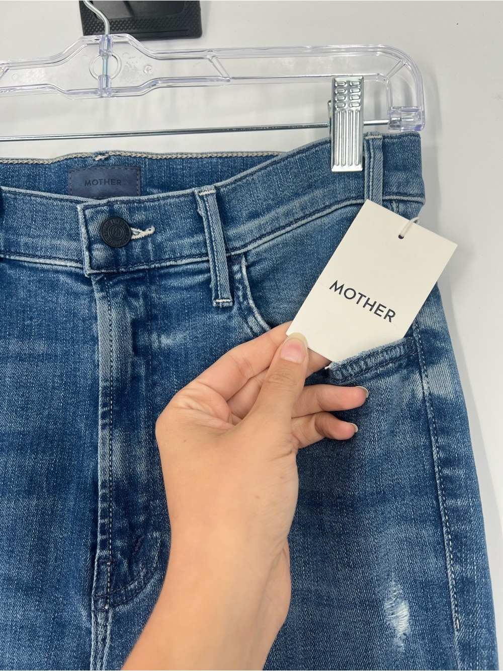 Mother The Hustler Ankle Fray Distressed Dark Jeans in Can't Stop Staring 28 NWT - Picture 4 of 8